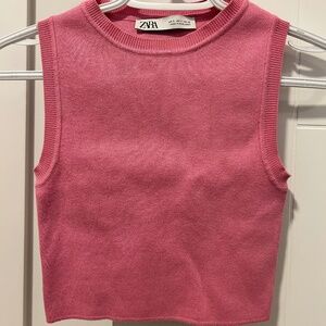 Zara pink ribbed tank